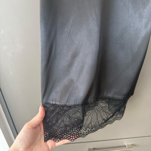 Black Silky Lace Lingerie Slip Dress Size S - Picture 5 of 8